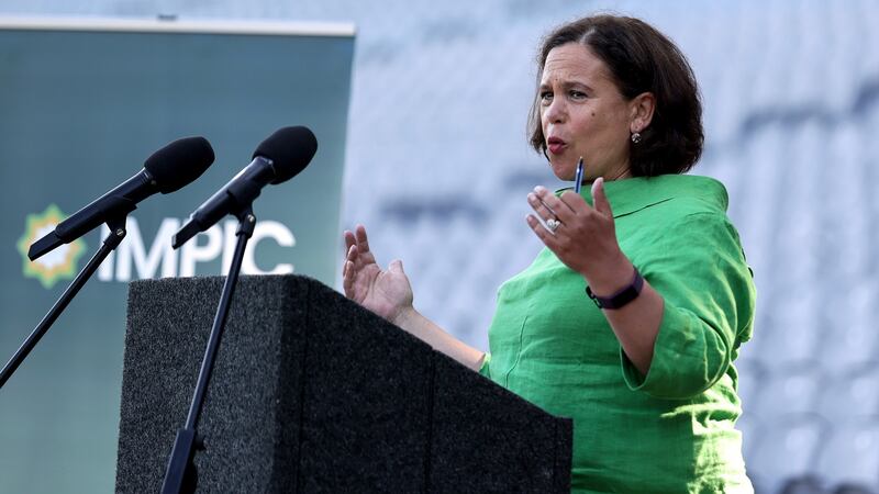 Playing both sides: Mary Lou McDonald. Photograph: Laszlo Geczo/Inpho