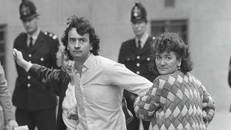 Gerry Conlon after his release from the Old Bailey, London, October 1989. Photograph: Peter Thursfield