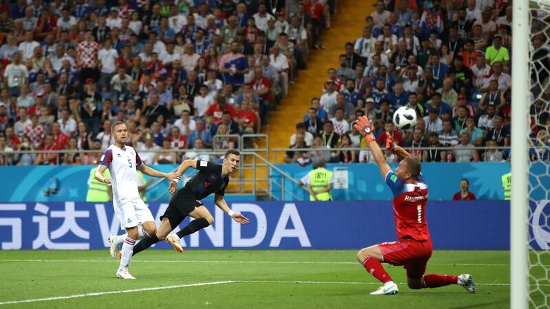 Ivan Perisic scores his team’s second goal. Photo: Clive Brunskill/Getty Images