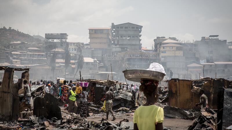 As many as 5,000 people have been left homeless as a result of the fire. Photograph: Sally Hayden