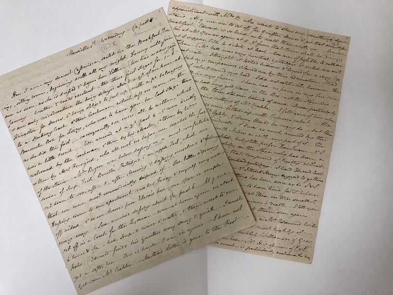 Missive: the letter that Jane Austen wrote to her sister, Cassandra, over two days in January 1796. Photograph: Jane Austen’s House