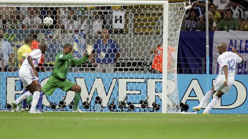 France forward Thierry Henry   scores the opening goal against Brazil in 2006 World Cup  quarter-final. Photograph: Ben Radford/Getty Images