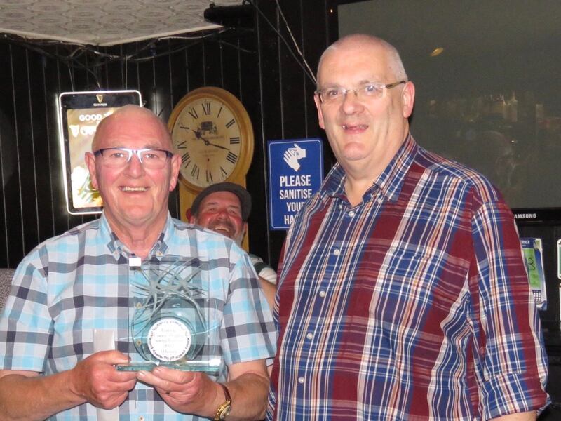 Cedric Baldwin (left), winner of the Fermoy Spring Coarse Festival on the River Blackwater, with Brian Enright, proprietor The Cross Bar.