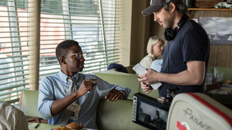 The Front Runner: Mamoudou Athie and Jason Reitman on the set