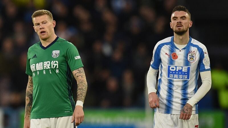 West Bromwich Albion’s Irish midfielder James McClean refuses to wear a shirt with a poppy emblem. Photograph: Getty Images