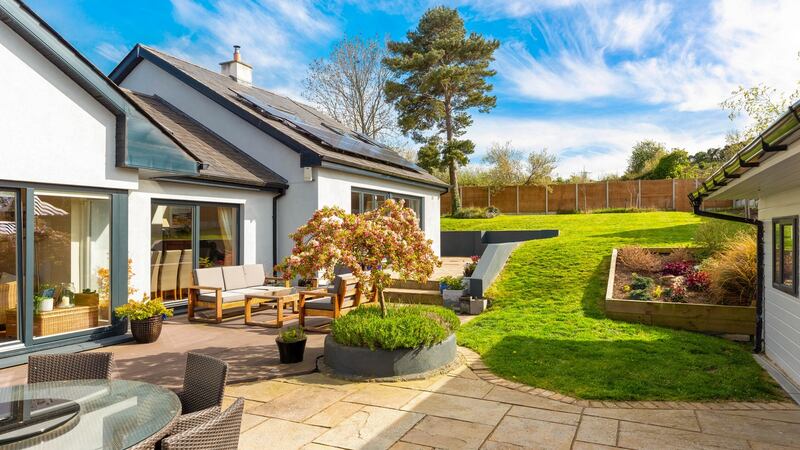 Large patio and gardens