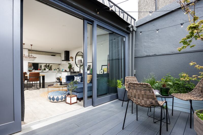 Living area and rear terrace