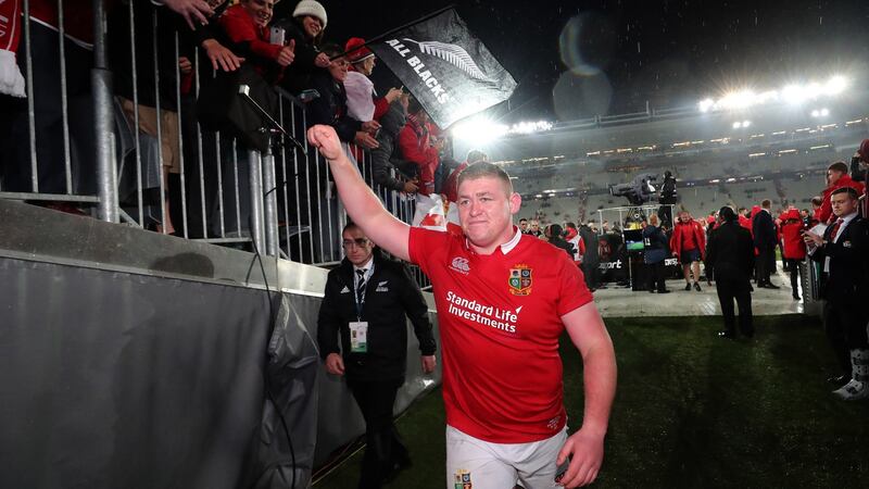 Tadhg Furlong after the Lions’ second Test win in Auckland in 2017. Photograph: Billy Stickland/Inpho