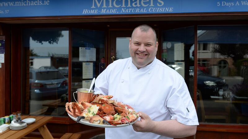Gaz Smith displays the finished product. Photograph: Dara Mac Dónaill