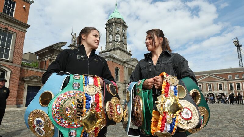 John O'Driscoll said boxers such as Katie Taylor, who will fight Chantelle Cameron (right) on Saturday, 'are putting boxing back where it should be'. Photograph: By Mark Robinson/Matchroom Boxing.