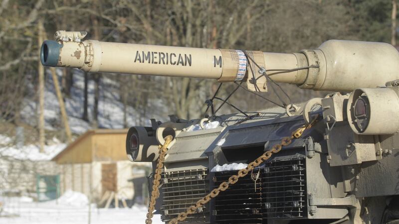 Nato presence: a US M1 Abram tank in Garkalne, Latvia, on Wednesday. Photograph: Valda Kalnina/EPA