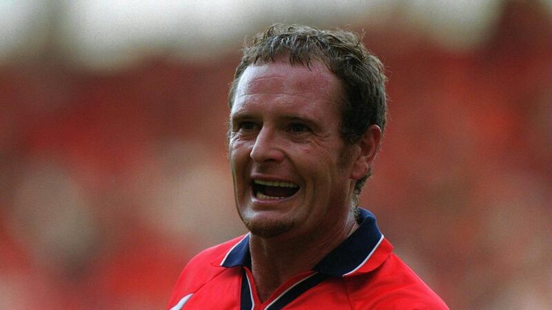Paul Gascoigne of Middlesbrough during a match between Middlesbrough and Chelsea in the FA Carling Premiership at Riverside Stadium in September 1999. Photograph: Ross Kinnaird/ALLSPORT