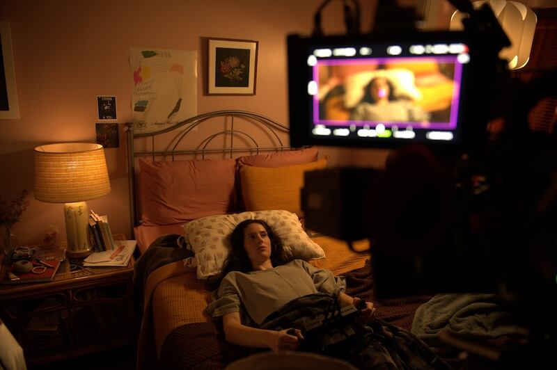 Eva Victor filming Sorry, Baby