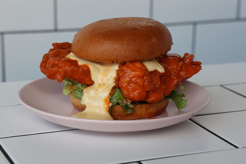 Essentially, it’s fried chicken and it comes down to whether you’d like it in an Amish bun or served as bites, €7.95 for either option. Photograph: Nick Bradshaw 