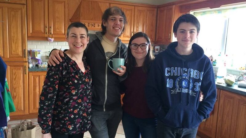 Maeve, Aoife and Anthony with Jeffrey Lewis  at their home in Donegal