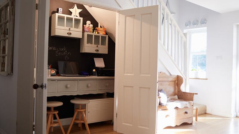 Under-stairs home office