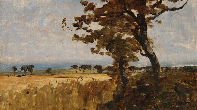 Nathaniel Hone the Younger, Wheatfield by the Sea, Oil on board. Photograph: National Gallery of Ireland