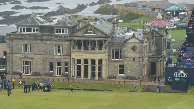 Dunne tees off at the first during the final round of the 2015 Open Championship. Photo: Richard Heathcote/R&A/R&A via Getty Images
