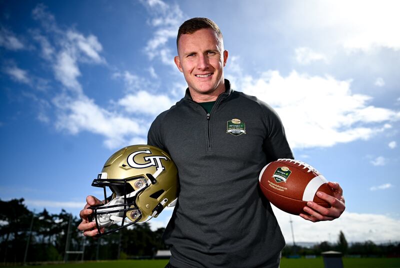 Ciarán Kilkenny is an ambassador for the Aer Lingus College Football Classic which this year features Georgia Tech and Florida State University at the Aviva Stadium on Saturday, August 24th. Photograph: Ramsey Cardy/Sportsfile