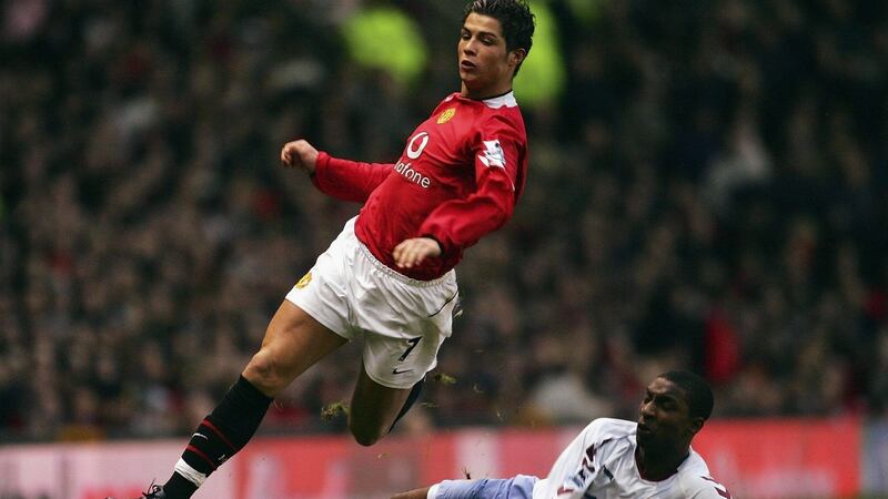 Cristiano Ronaldo in action for Manchester United in 2005. Photograph: Getty Images