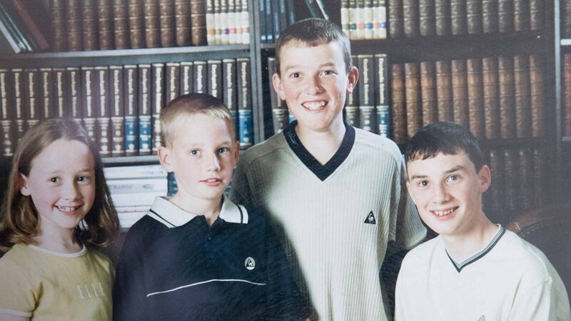 Laura Brennan with her brothers, Kevin, Fergal and Colin