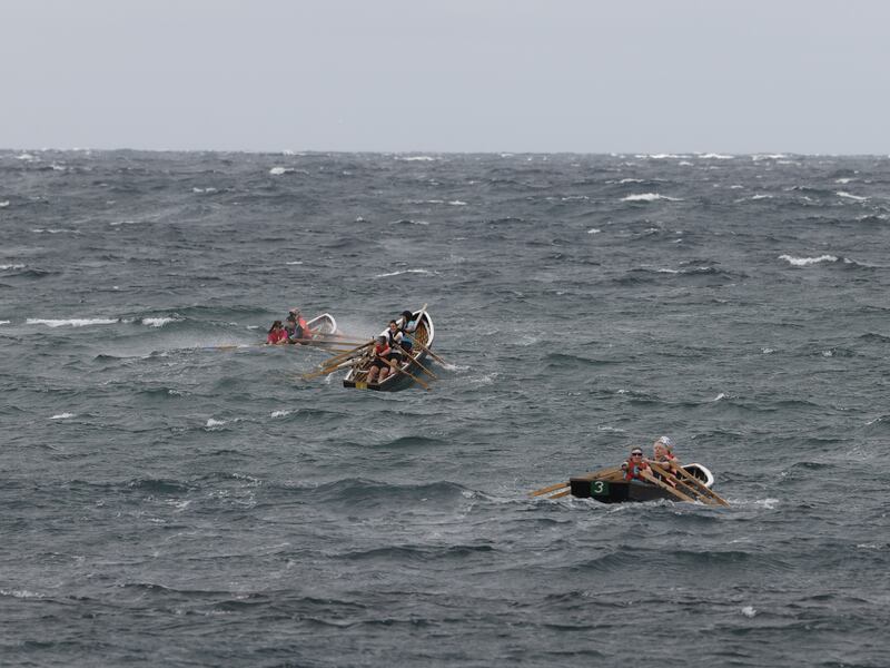 Members of the West Clare Currach Club on the water in Kilkee. Photograph: Tony Whelan