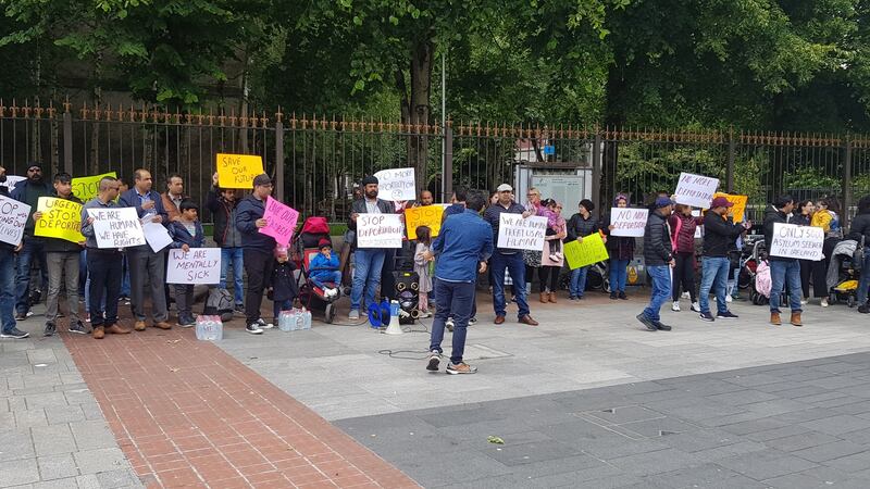 Around 80 people attended the protest.