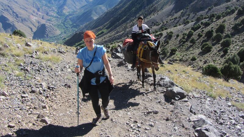 A walking pole in a vital piece of kit in this rugged terrain.