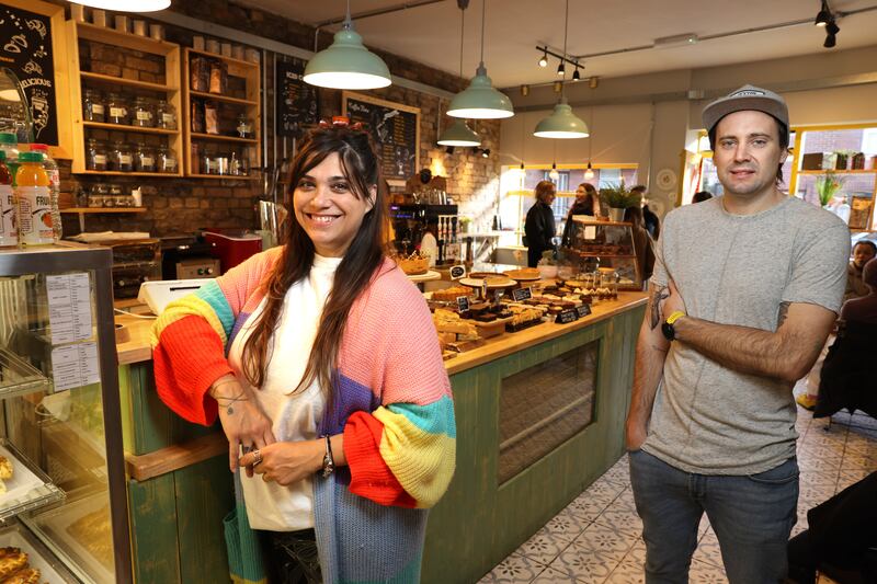 Argentinian Florencia Matan owns and runs Bakeology Treats with her husband, Benjamin Pugliese, on Meath Street in Dublin 8. Photograph: Dara Mac Dónaill