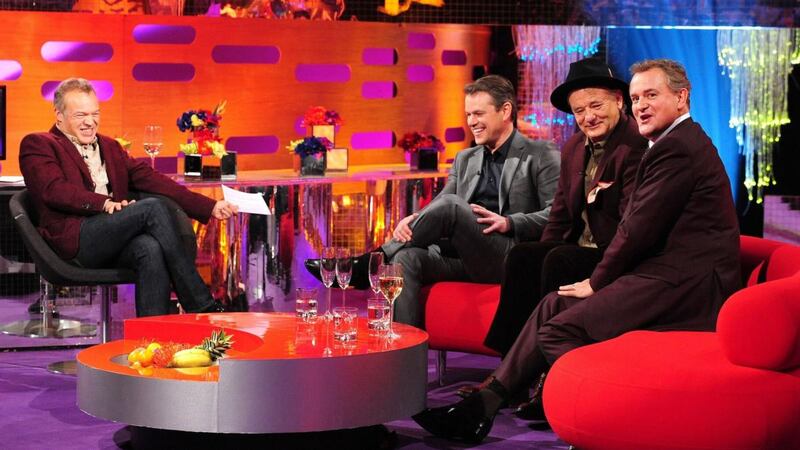 ‘This is the most fun I’ve ever had on a talk show,’ the actor Matt Damon said when he appeared on an episode of The Graham Norton Show with his Monuments Men co-stars, Bill Murray and Hugh Bonneville. Photograph: Ian West/PA Wire