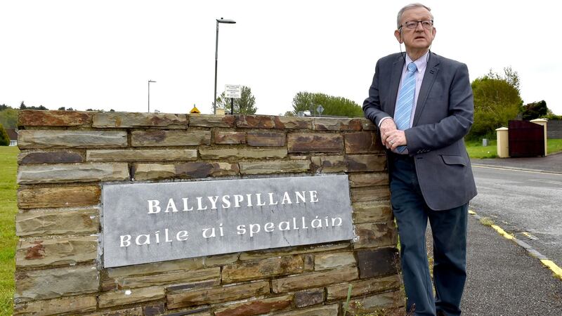 Local councillor Donal Grady at the entrance to Ballyspillane estate: “Innocent people trying to live there are stuck in the middle of all of this.” Photograph: Don MacMonagle