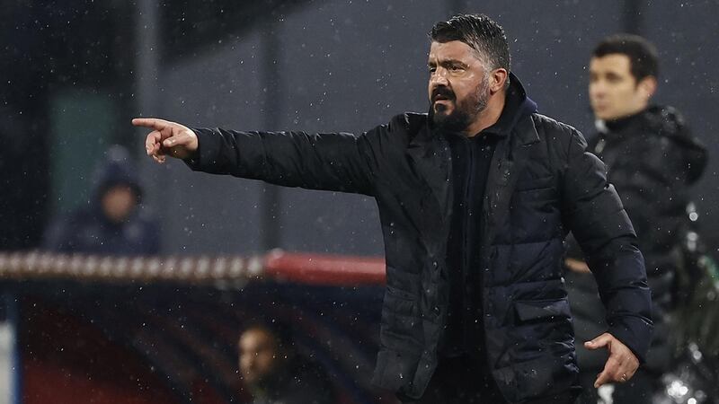 Napoli head coach Gennaro Gattuso. Photograph: Cesare Abbate/EPA
