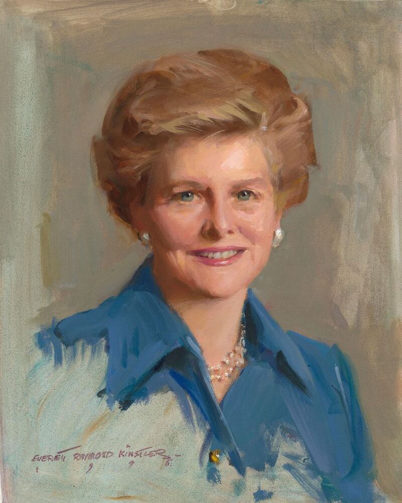 Betty Ford (1918�2011)Born Chicago, IllinoisElizabeth �Betty� Anne Bloomer performed with Martha Graham�s modern dance company in New York City before marrying Gerald Ford in 1948. As first lady, Betty Ford earned both scorn and praise for her pro-choice beliefs and her strong support of the Equal Rights Amendment. She was diagnosed with breast cancer and underwent a mastectomy just weeks after becoming the first lady. Her open encouragement of women to perform self-exams and to seek early medical care is credited with saving millions of lives. After leaving the White House, Ford spoke candidly about her drug and alcohol dependency, which she developed after suffering from a pinched nerve and chronic arthritis.Artist Everett Kinstler completed this vibrant portrait of Ford in 1996, two years before she and her husband won the Congressional Gold Medal. Kinstler also painted Gerald Ford�s White House portrait and the portrait of him that is in the National Portrait Gallery�s exhibition America�s Presidents.Everett Raymond Kinstler (1926�2019)Oil on canvas, 1996National Portrait Gallery, Smithsonian Institution; gift of Everett Raymond KinstlerOnline features December 2020. Smithsonian Institution virtual exhibition Every Eye Is Upon Me: First Ladies of the United States. Press image from Brendan Kelly, Public Affairs Smithsonian, National Portrait Gallery