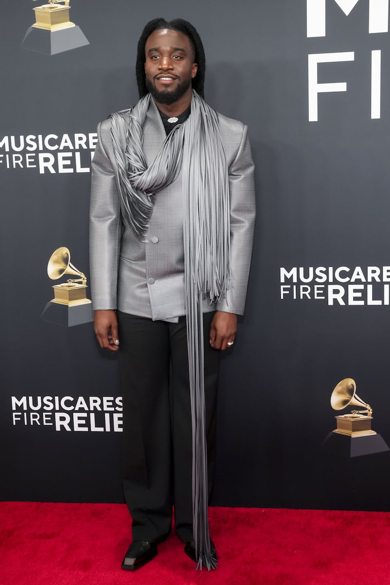 Grammy Awards: Shaboozey on the red carpet. Photograph: Allison Dinner/EPA-EFE