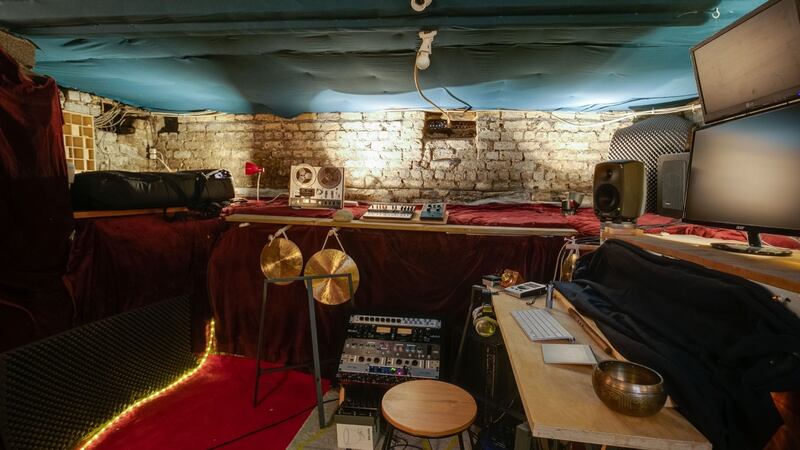 The music studio.
