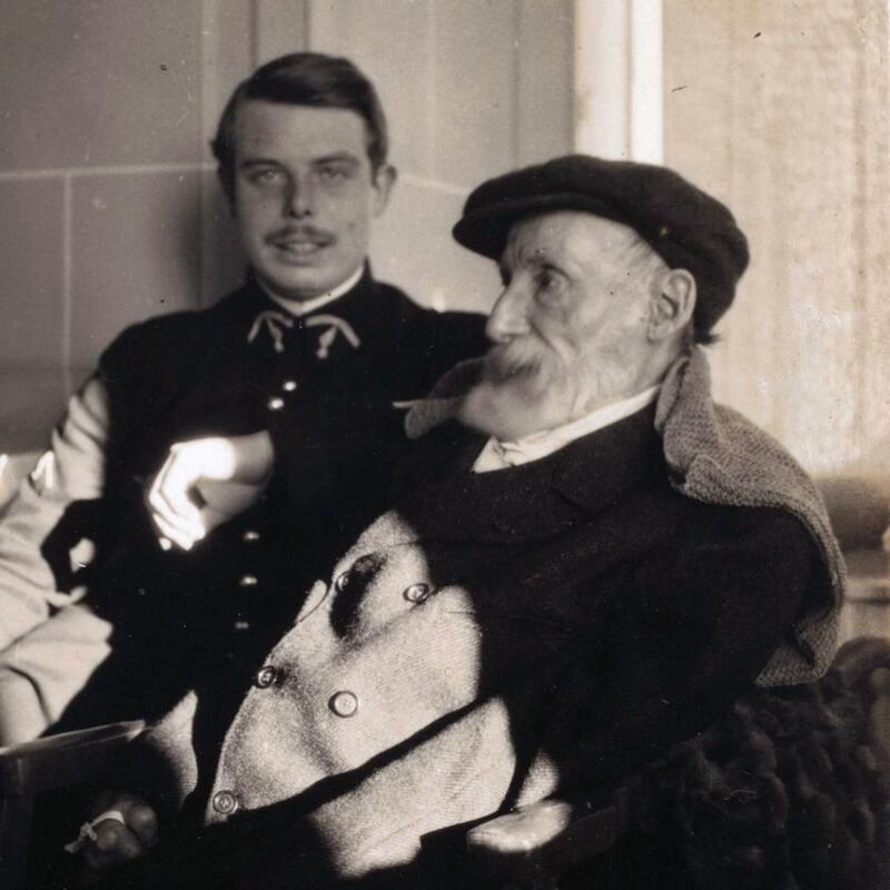 Son and father: Jean and Pierre-Auguste Renoir around 1916, photographed by Pierre Bonnard. Courtesy Musée d’Orsay