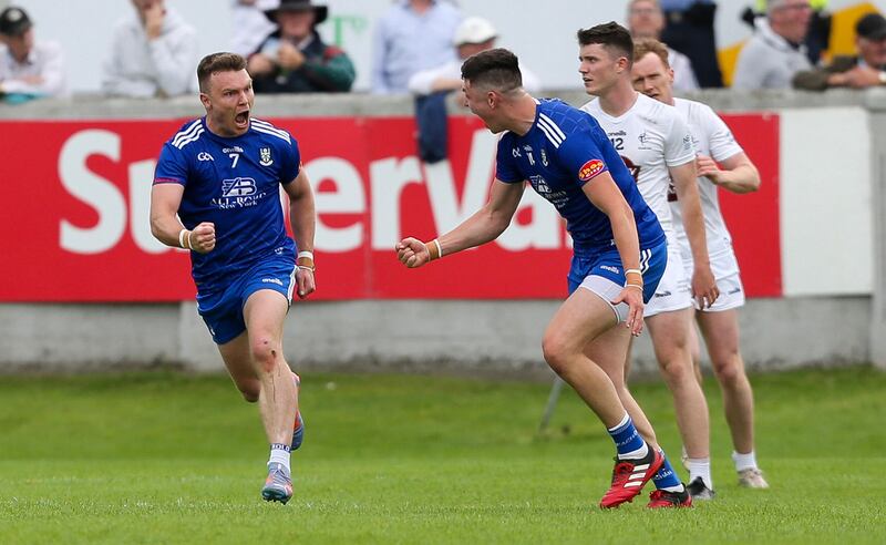 GAA Football All-Ireland Senior Championship Preliminary Quarter-Final, Glenisk O'Connor Park, Tullamore, Co. Offaly 24/6/2023
Kildare vs Monaghan
Monaghan's Conor McCarthy celebrates scoring the winning point
Mandatory Credit ©INPHO/Ken Sutton