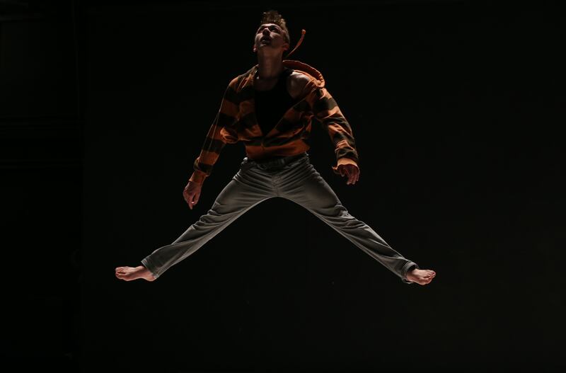 Kévin Coquelard in The Big Message, choreographed by John Scott of Irish Modern Dance Theatre. Photograph: Leon Farrell