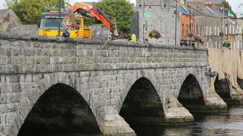 The scene near Thomond Bridge in Limerick. Photograph: Liam Burke/Press 22