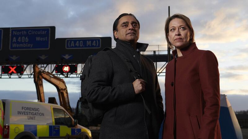 Sanjeev Bhaskar and Nicola Walker in Unforgotten