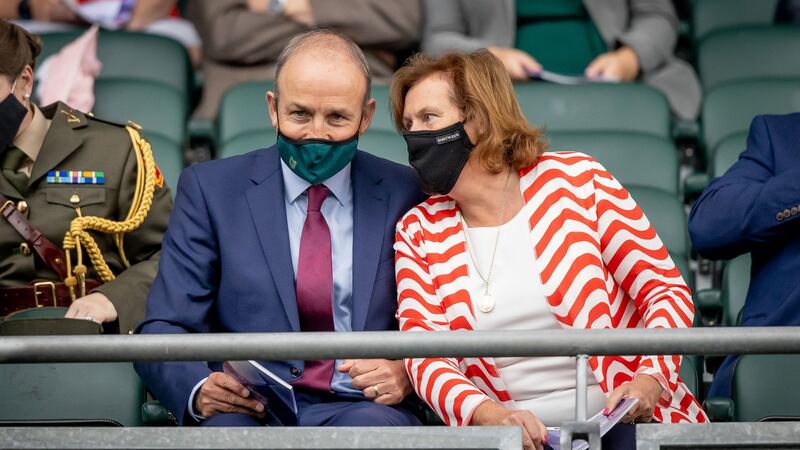 Taoiseach Micheál Martin with wife Mary at the All-Ireland hurling final. Photograph: Morgan Treacy/INPHO