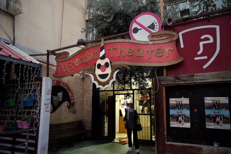 The entrance to The Freedom Theatre in Jenin. Photograph: Hannah McCarthy