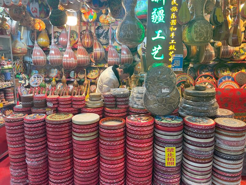 Musical instruments at Grand Bazaar in Urumqi. Photograph: Denis Staunton