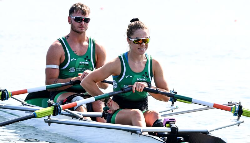 Ireland’s Katie O’Brien and Steven McGowan after qualifying for the 2024 Paralympic Games. Photograph: Maren Derlien/Inpho