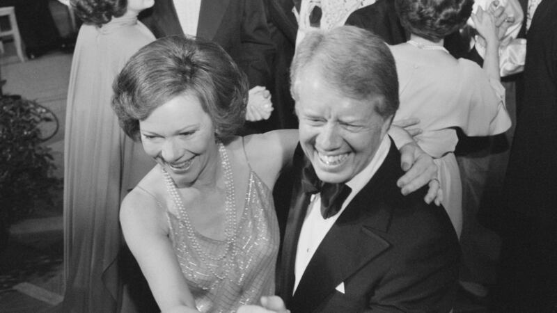 Jimmy and  Rosalynn Carter dance at a White House congressional ball in Washington,  1978.  Photograph: Universal History Archive/Universal Images Group/Getty