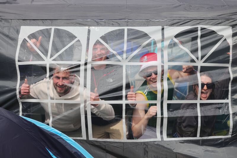 Electric Picnic 2024: Niall Kelly from Tipperary, Paddy Doheny from Carlow, Sean O’Reilly from Cork and Saoirse Glynn from Galway. Photograph: Alan Betson

