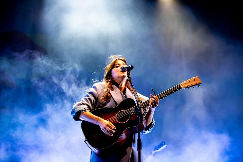 21/08/2023
-NEWS-
Klara Soderberg from the band First Aid Kit performs on stage at The National Museum of Ireland, Collins Barracks, Dublin.
Photo: Tom Honan for The Irish Times.