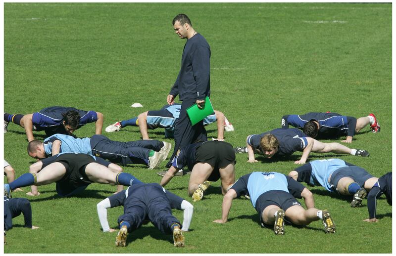 Michael Cheika putting Leinster players through their paces at Lansdowne Road before the 2006 Heineken Cup showdown against Munster. There was a big shift in how Leinster approached preseason under the Australian, Photograph: Alan Betson

