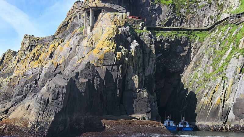 The disused south landing face of Skellig Michael Rock, where archeologist Michael Gibbons discovered a disused stairwell used by the monks in the 9th century. Photograph: Valerie O’Sullivan