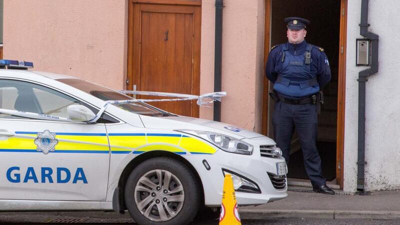 A garda at an apartment on Holborn Street in Sligo where Martin “Matt” Kivlehan (59) was found dead. Photograph: James Connolly